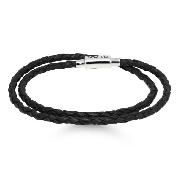 BLOG musta punottu nahka kaulaketju 45cm tai 50cm-0