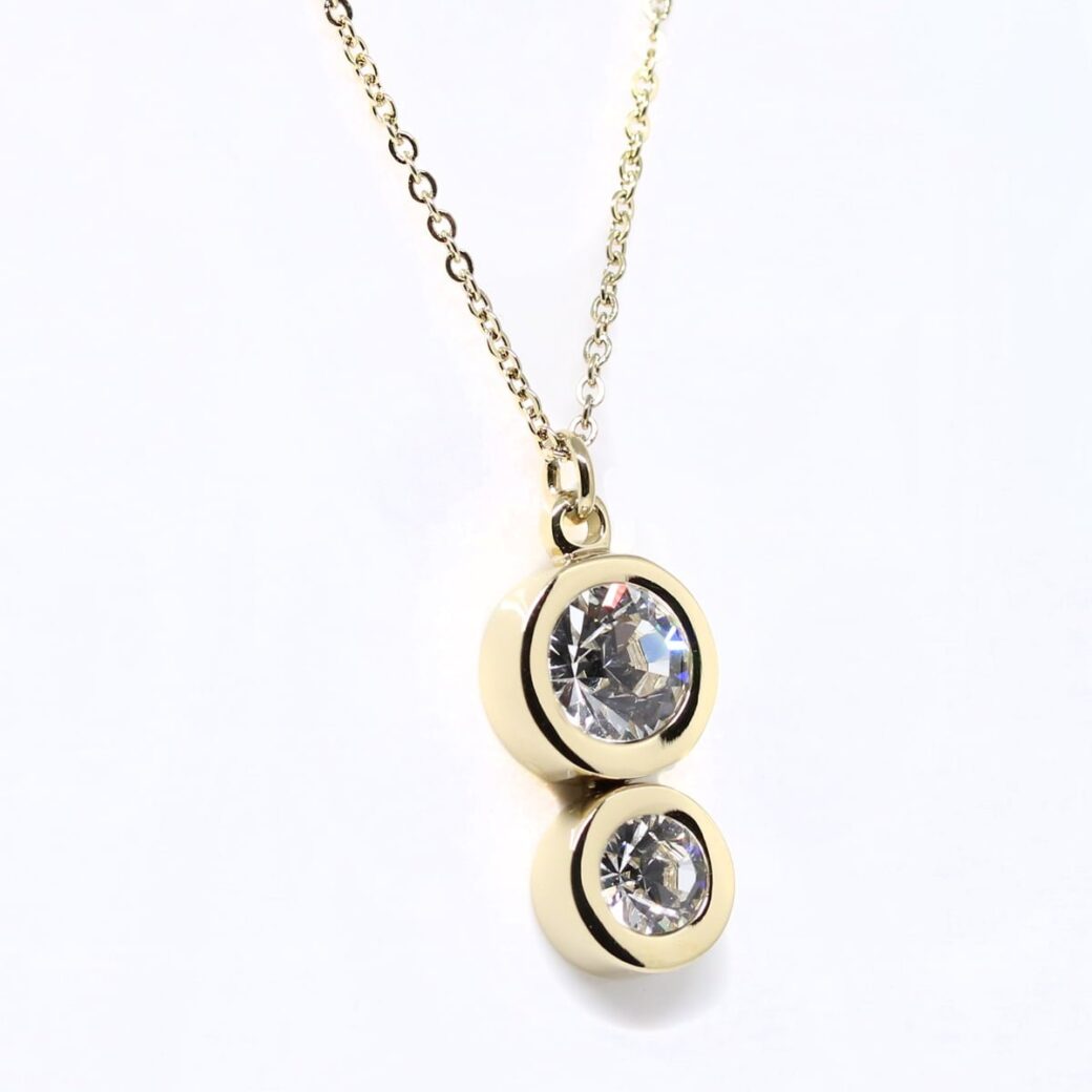 Ace of Spades kullatud kaelakee Swarovski kristallidega