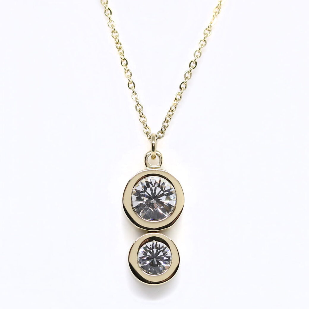 Ace of Spades kullatud kaelakee Swarovski kristallidega - Image 2
