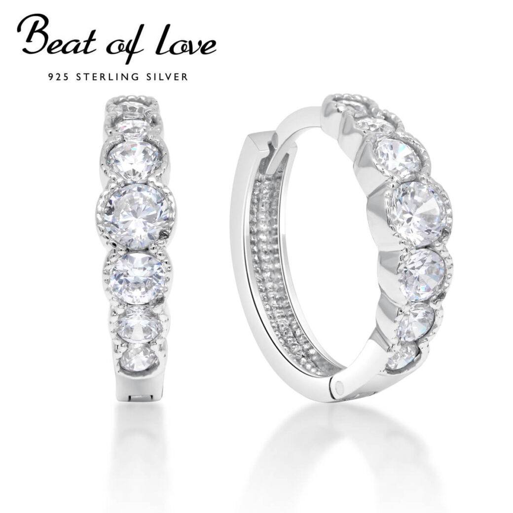 Beat of Love saranalliset hopeakorvarenkaat BOl-E0678Z