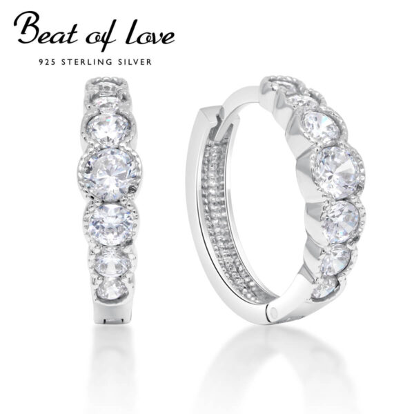 Beat of Love saranalliset hopeakorvarenkaat BOl-E0678Z