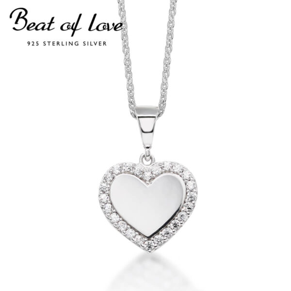 Beat of Love kaunis sydän kaulakoru zirkoneilla BOl-N1651Z/40-45cm