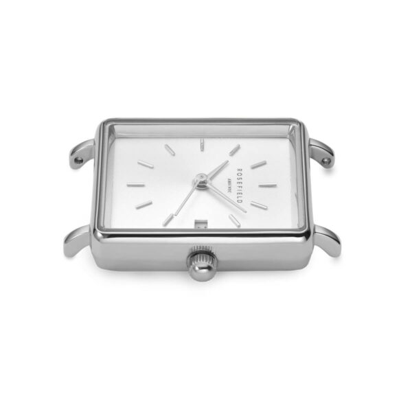 Rosefield - The Boxy XS - hopeanvärinen Mesh-teräsranneke, vaalea kellotaulu-224814