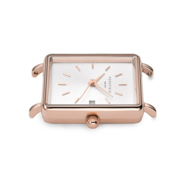 Rosefield - The Boxy XS - punakullattu teräsranneke, vaalea kellotaulu-224730