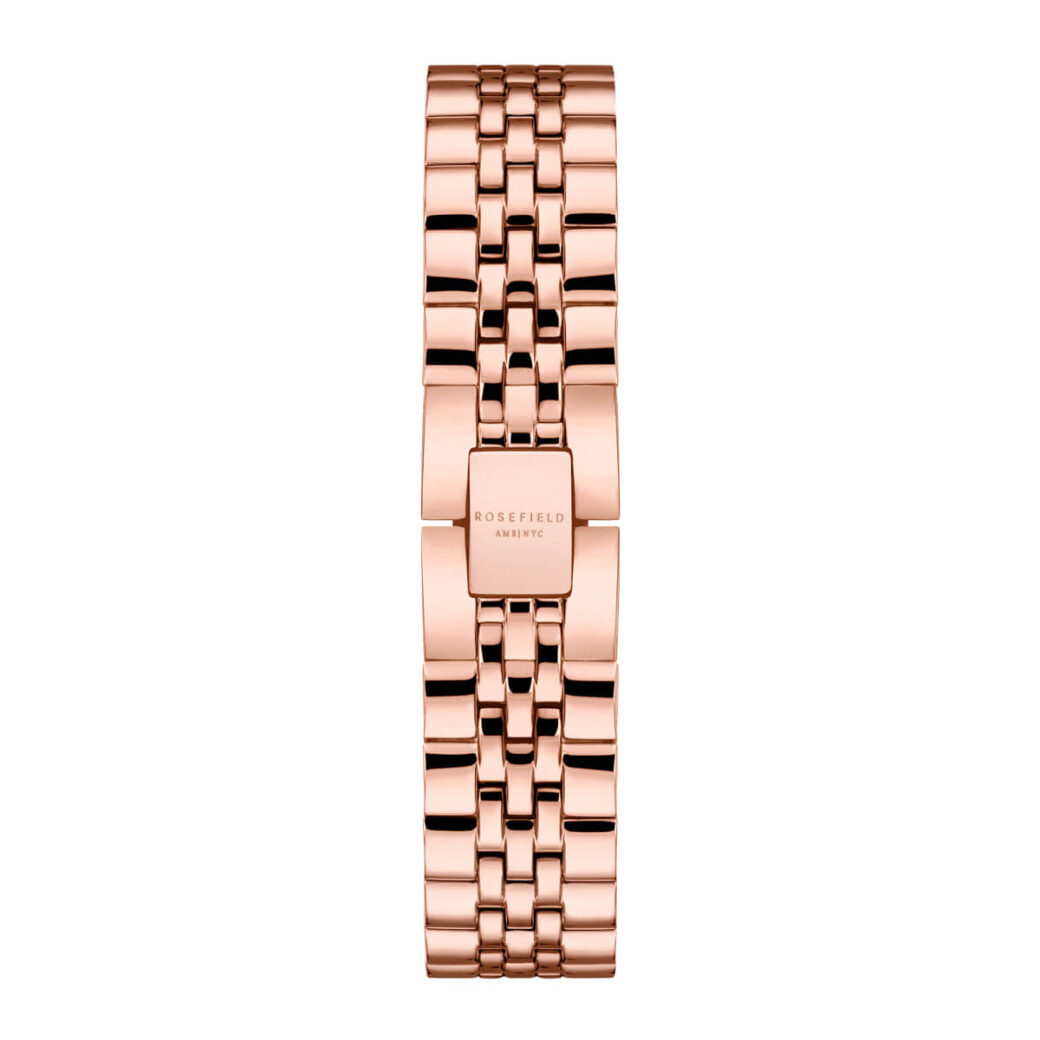 Rosefield - The Boxy XS - punakullattu teräsranneke, vaalea kellotaulu-224731