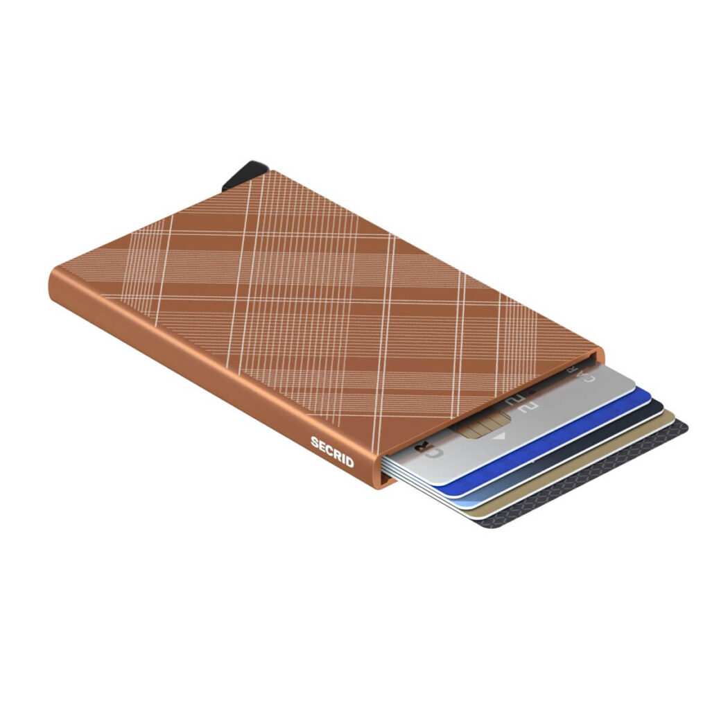 Secrid ruosteen ruskea korttikotelo laser kuvioinnilla - Cardprotector Laser Tartan Rust-225593