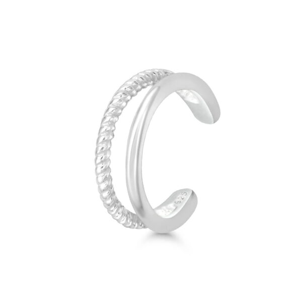 Hopeinen rustokorvakoru - ear cuff 4mm x 10,5mm