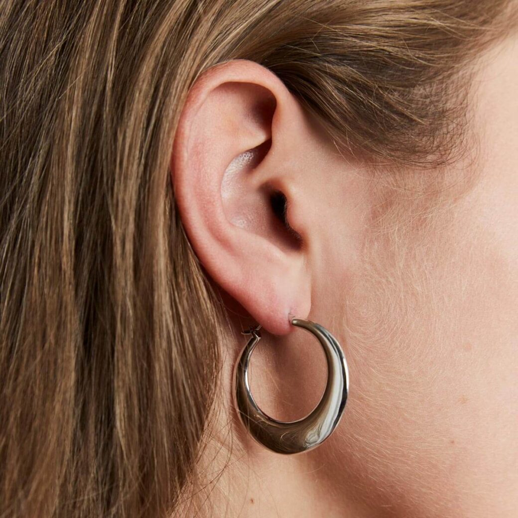 Rosefield - Bold hoop silver - korvakorut hopeoitu-222160
