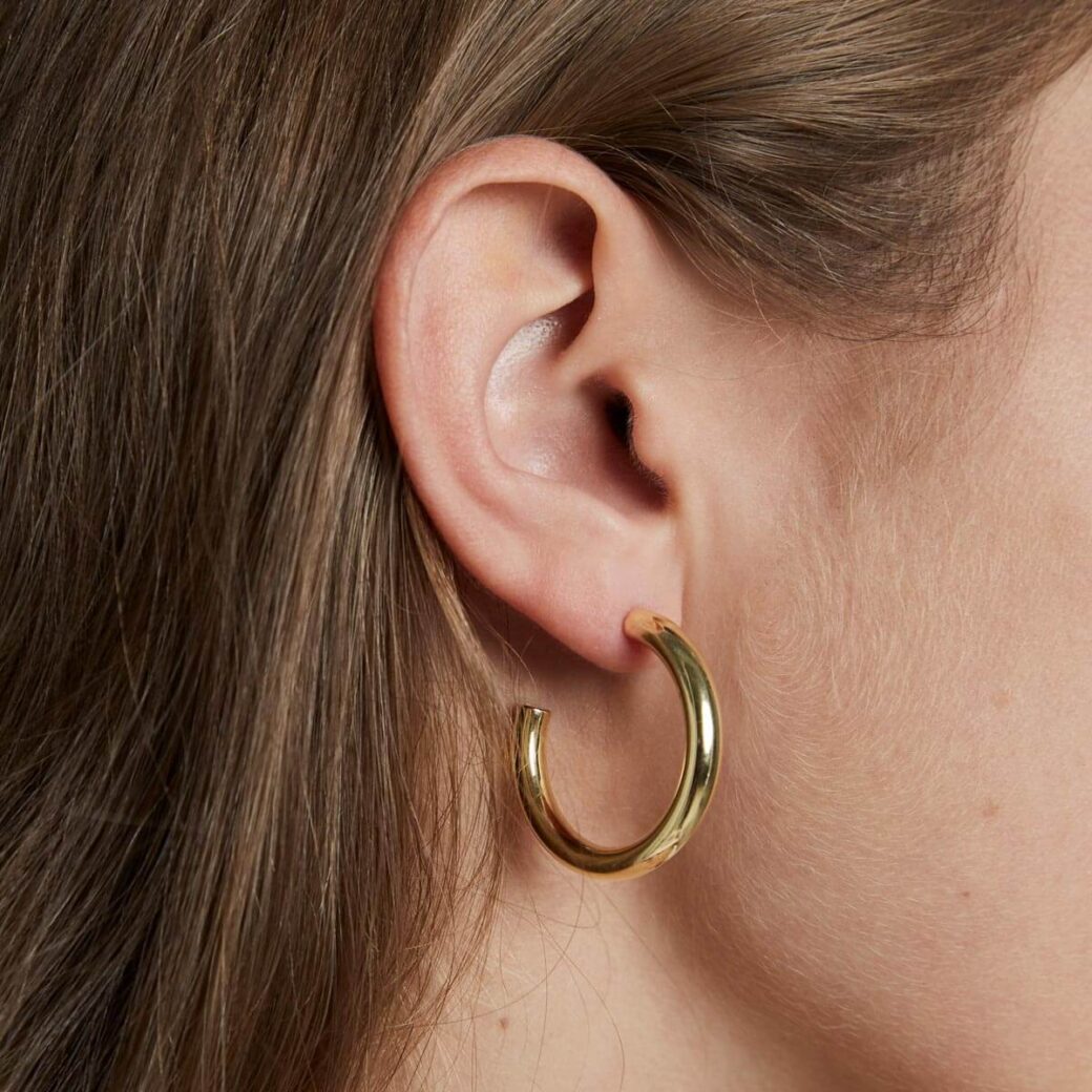 Rosefield - Classic hoop small gold - korvakorut kullattu-222119