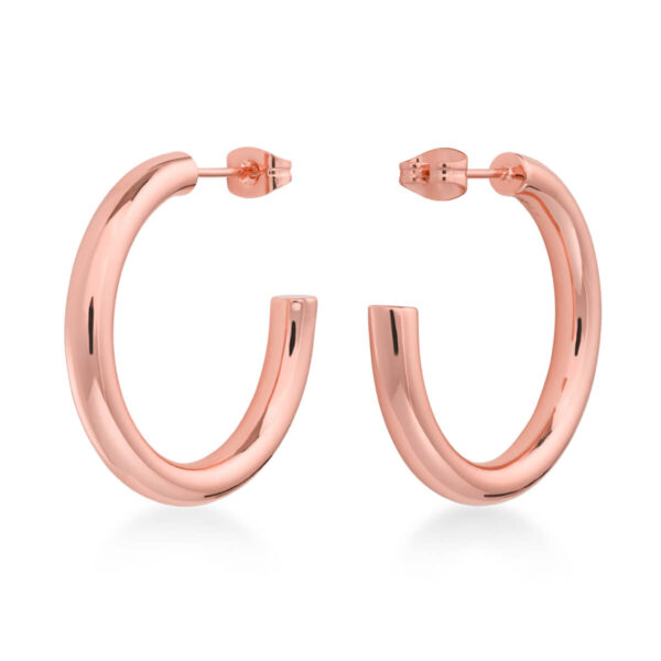 Rosefield Iggy Classic hoop small rosegold - punakullatut putkirenkaat korvaan