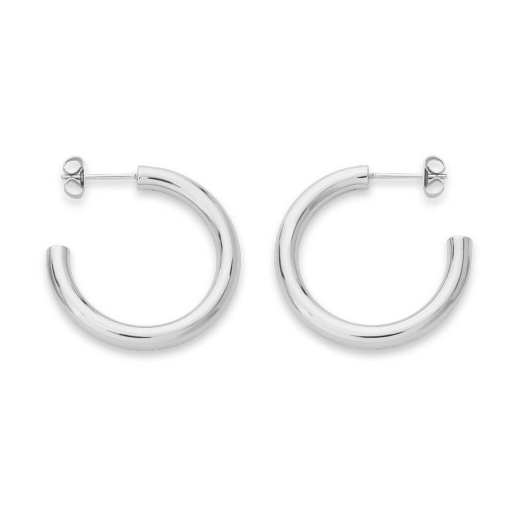 Rosefield - Classic hoop small silver - korvakorut hopeoitu-222133