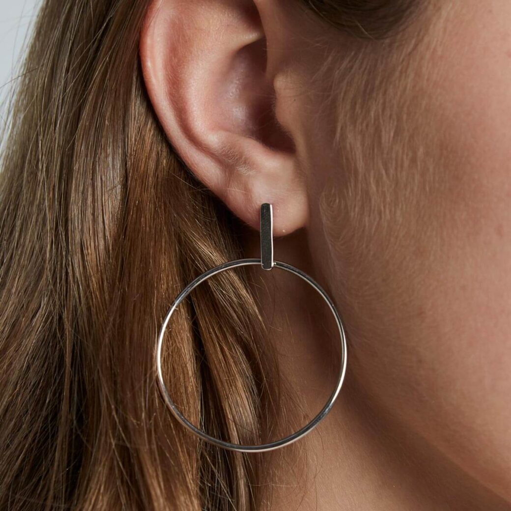 Rosefield - Hoop bar silver - korvakorut hopeoitu-222086