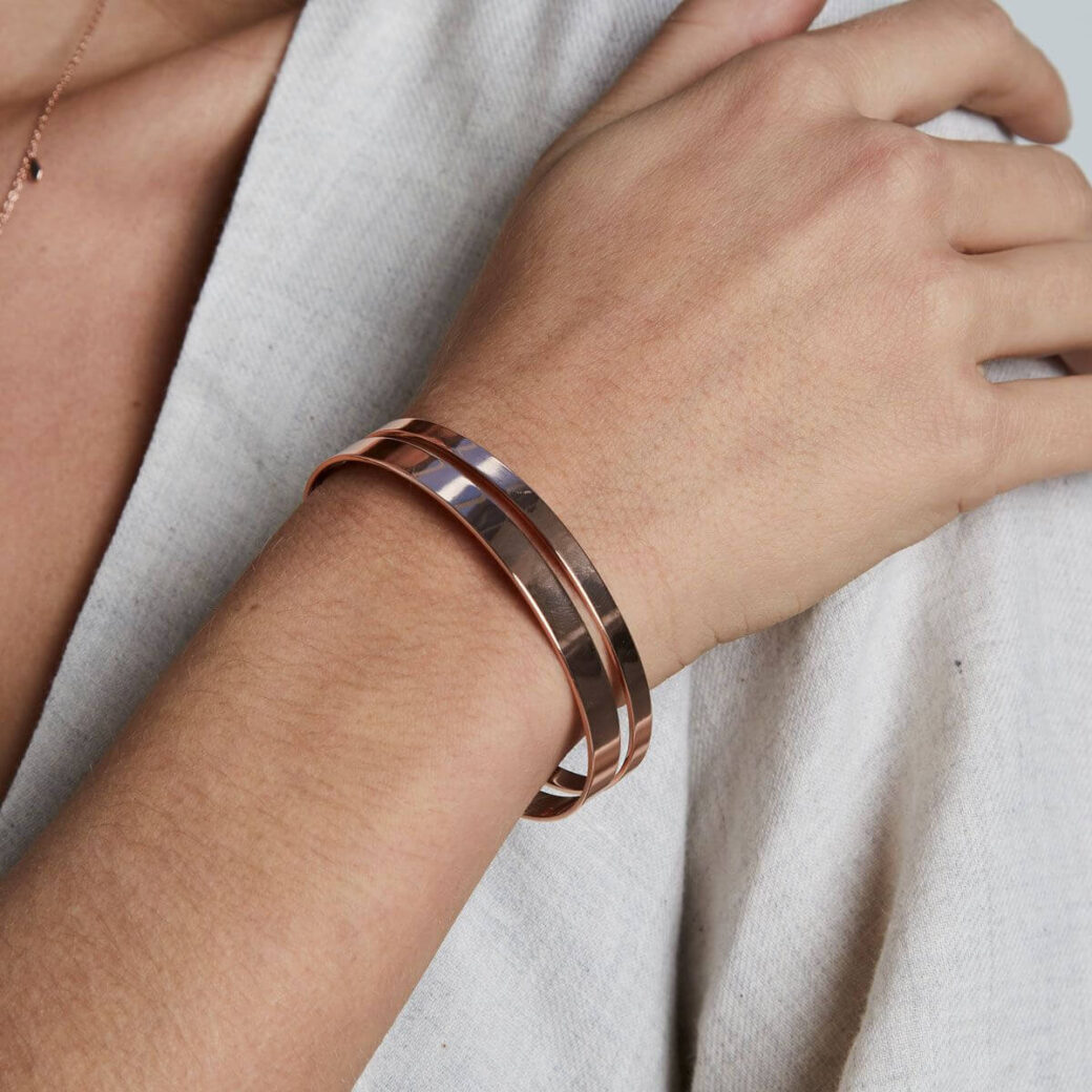 Rosefield - Double Bar Bangle gold - ruusukullattu rannerengas-222980