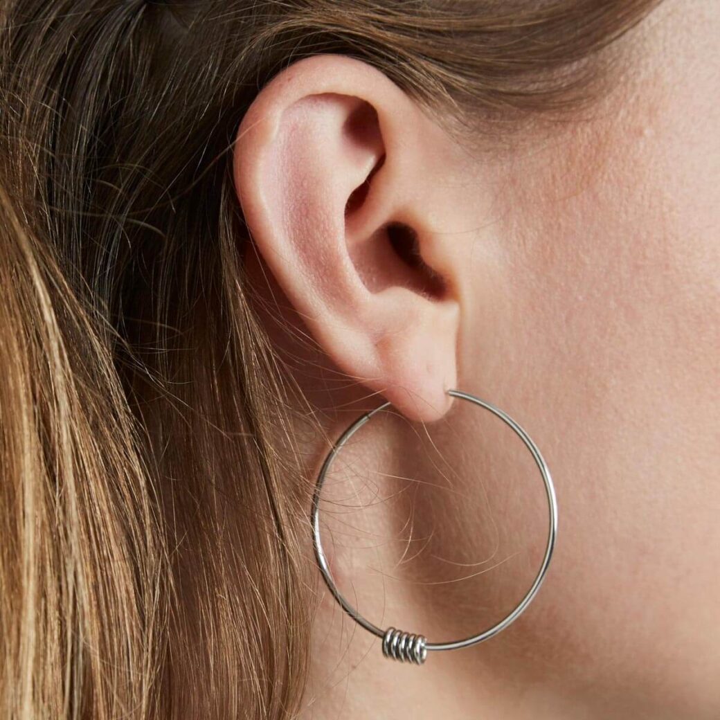 Rosefield - Spring hoop large silver- korvakorut hopeoitu-222065