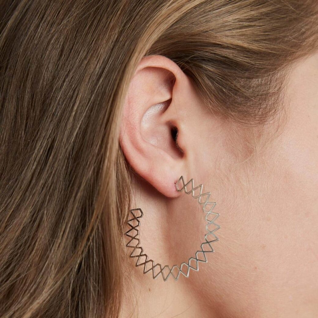 Rosefield - Spike hoop silver - korvakorut hopeoitu-222047