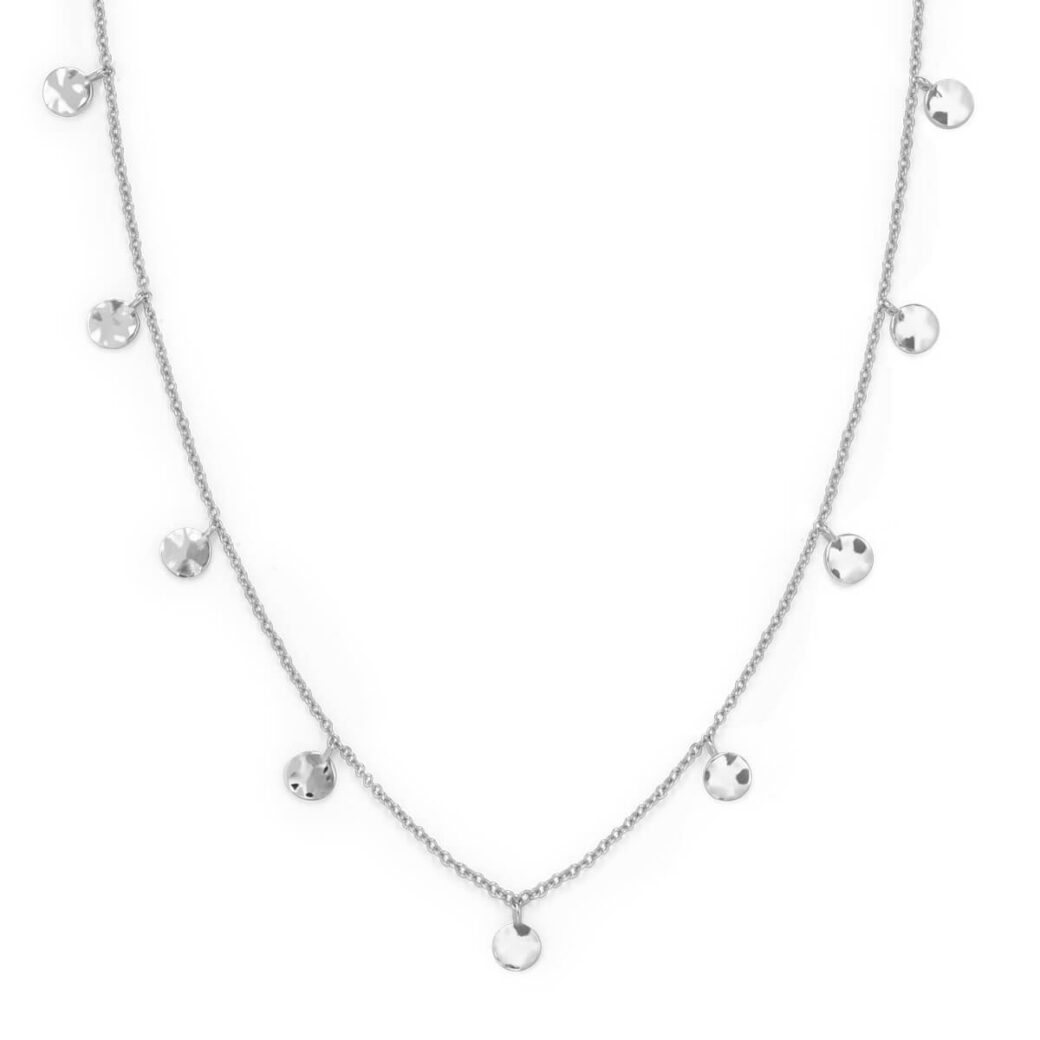Rosefield Iggy Textured coins double wrap silver - hopeoitu kaulakoru