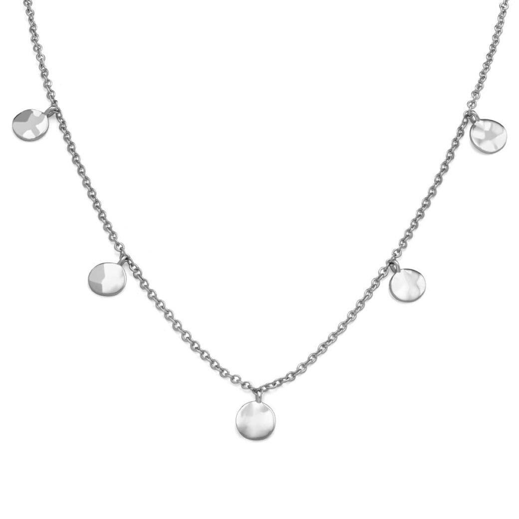 Rosefield - Textured coins double wrap silver - kaulakoru hopeoitu-222011
