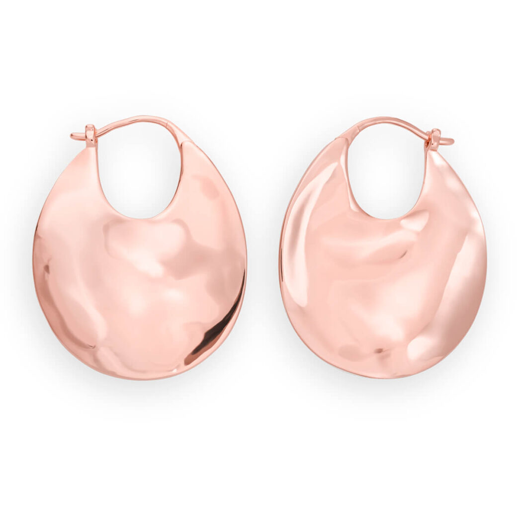 Rosefield - Textured hoop rosegold - korvakorut ruusukullattu-222174