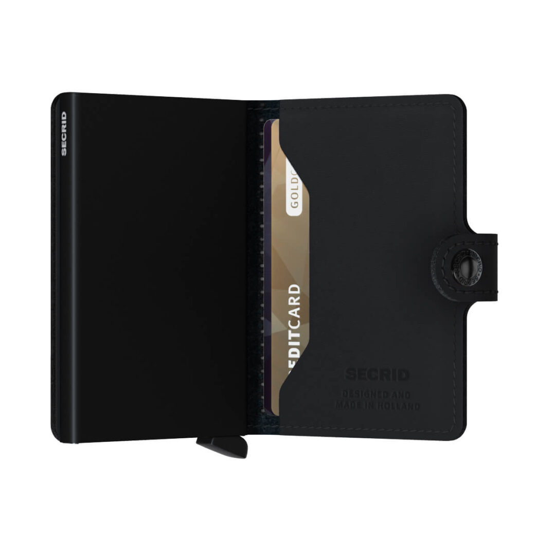 Secrid rei'itetty musta lompakko - Miniwallet Perforated Black-225734