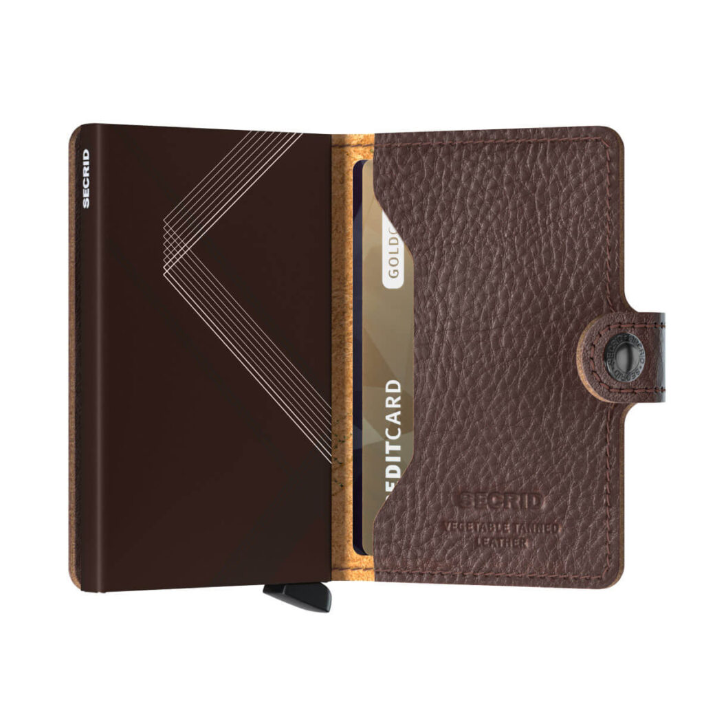 Secrid espresson ruskea lompakko - Miniwallet Stitched Linea Espresso-225760