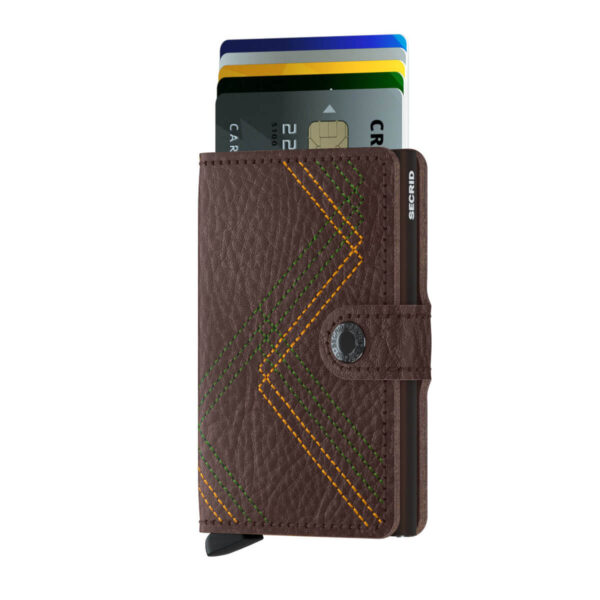 Secrid espresson ruskea lompakko - Miniwallet Stitched Linea Espresso-225759