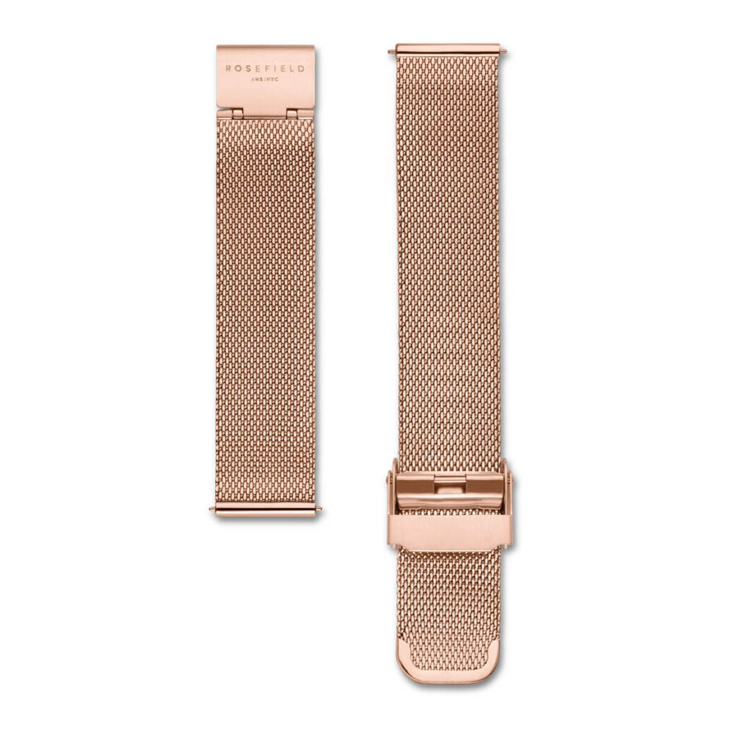 Rosefield - The Boxy - ruusukulta mesh, musta kellotaulu-222633