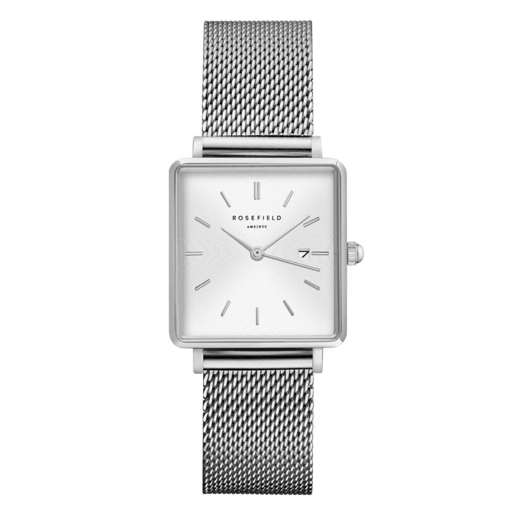 Rosefield Boxy hopeanvärinen mesh ranneke QWSS-Q02