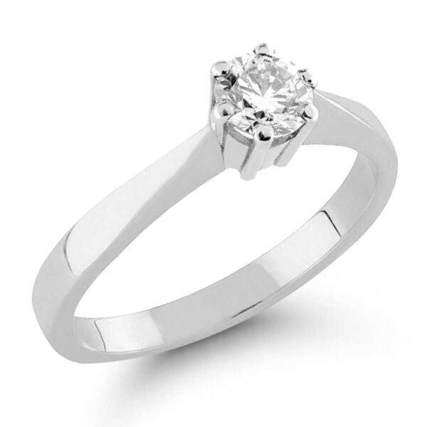 Montin timanttisormus yksikivinen 0.20 W/VS valkokultaa