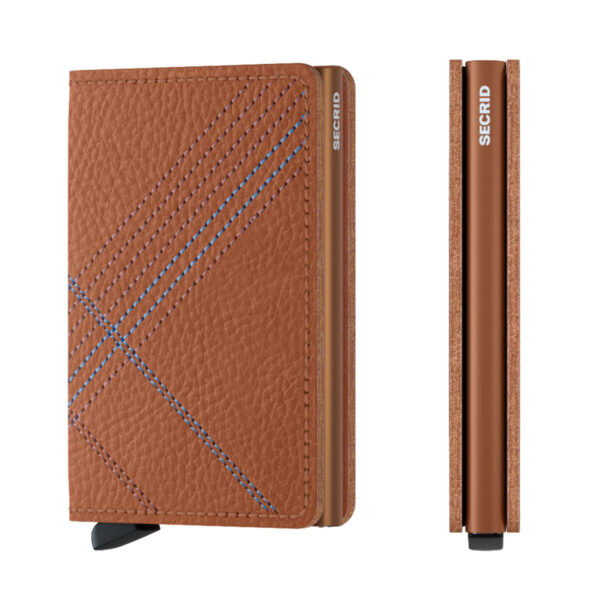 Secrid Slimwallet Stitch Linea Caramello - ruskea lompakko korttikotelo