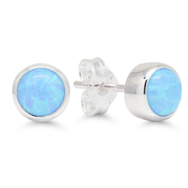 Kauniit pyöreät opaali korvakorut hopeaa