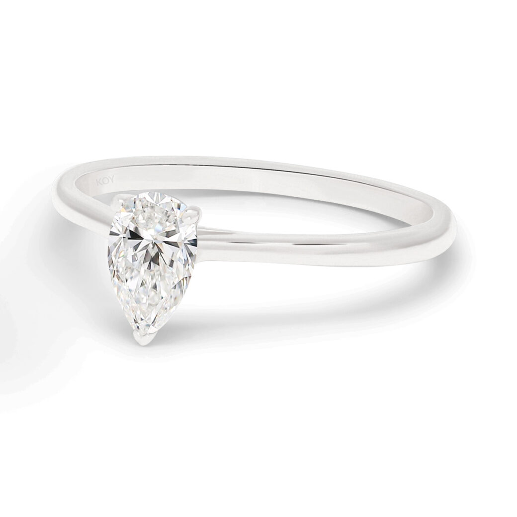 Beat of Love - Loodud teemandid SIRENA drop solitaire valgest kullast 0,50ct G/VS - Image 3