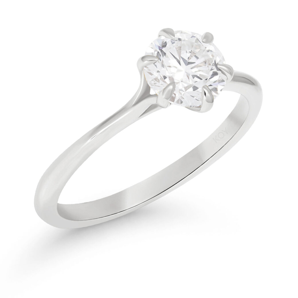 Beat of Love - Loodud teemandid CRESSIDA ümmargune solitaire valgest kullast 1.00ct D-F/VVS - Image 2