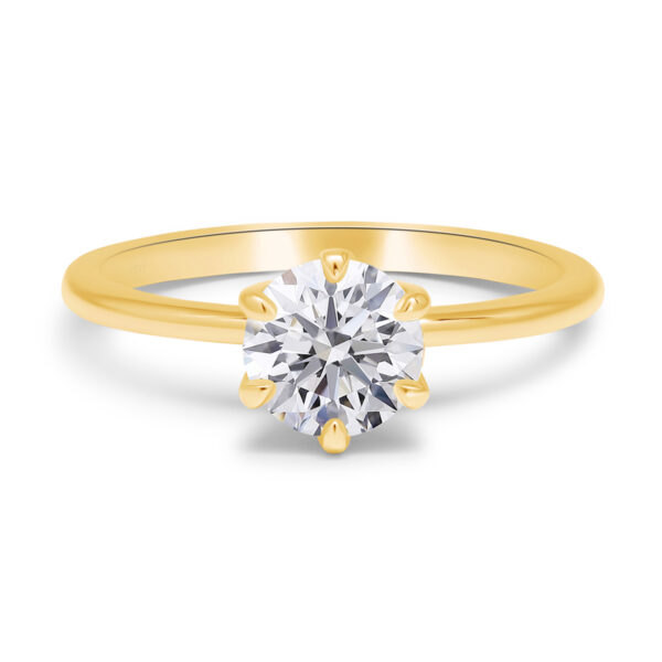 Beat of Love TESSA vihkisormus karaatin timantilla 14k keltakultaa