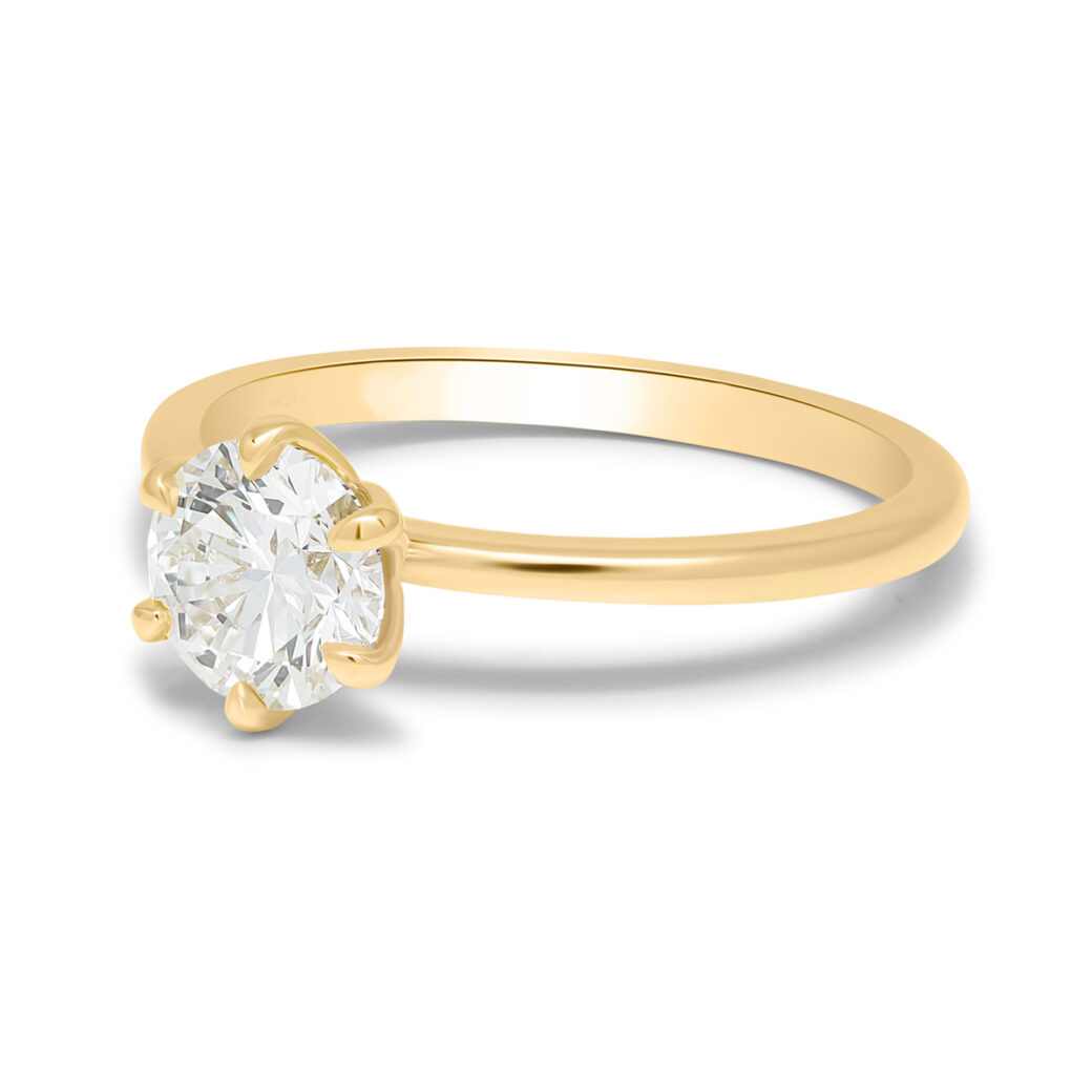 Beat of Love - Loodud teemandid TESSA ümmargune solitaire kollasest kullast 1.00ct D-F/VVS - Image 3