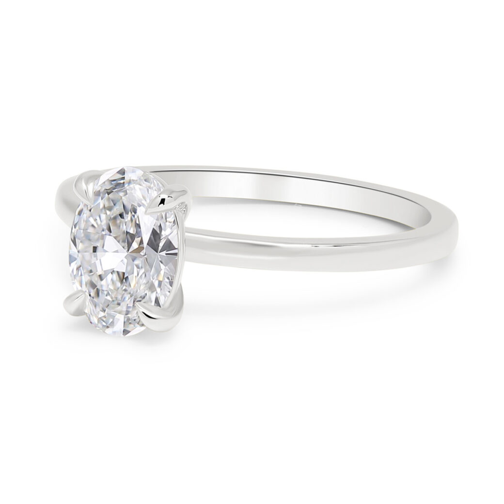 Beat of Love - Created Diamonds AURORA ovaalne solitaire 1.00 D-F/VVS teemantidega sõrmus valgest kullast - Image 3