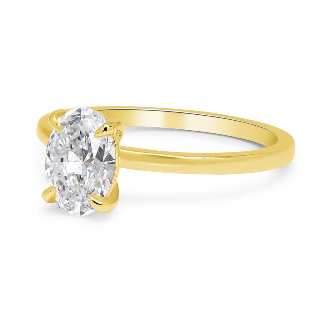 Beat of Love - Created Diamonds AURORA ovaalne solitaire 1.00 D-F/VVS teemantide sõrmus kollasest kullast - Image 3