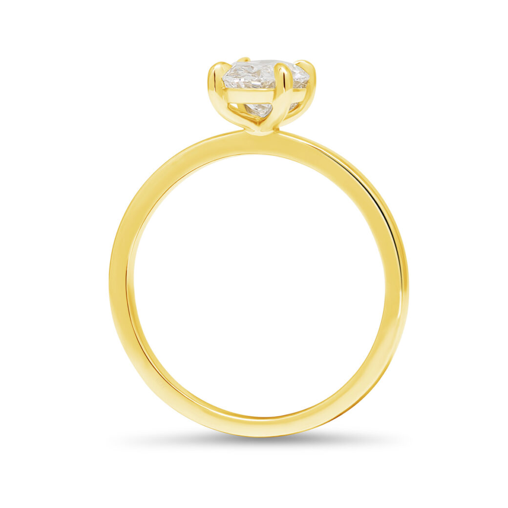 Beat of Love - Created Diamonds AURORA ovaalne solitaire 1.00 D-F/VVS teemantide sõrmus kollasest kullast - Image 2