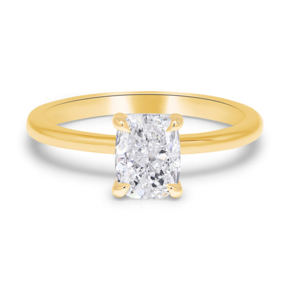 Beat of Love - ALEXANDRA keltakulta 1.00 karaatin Cushion timantti