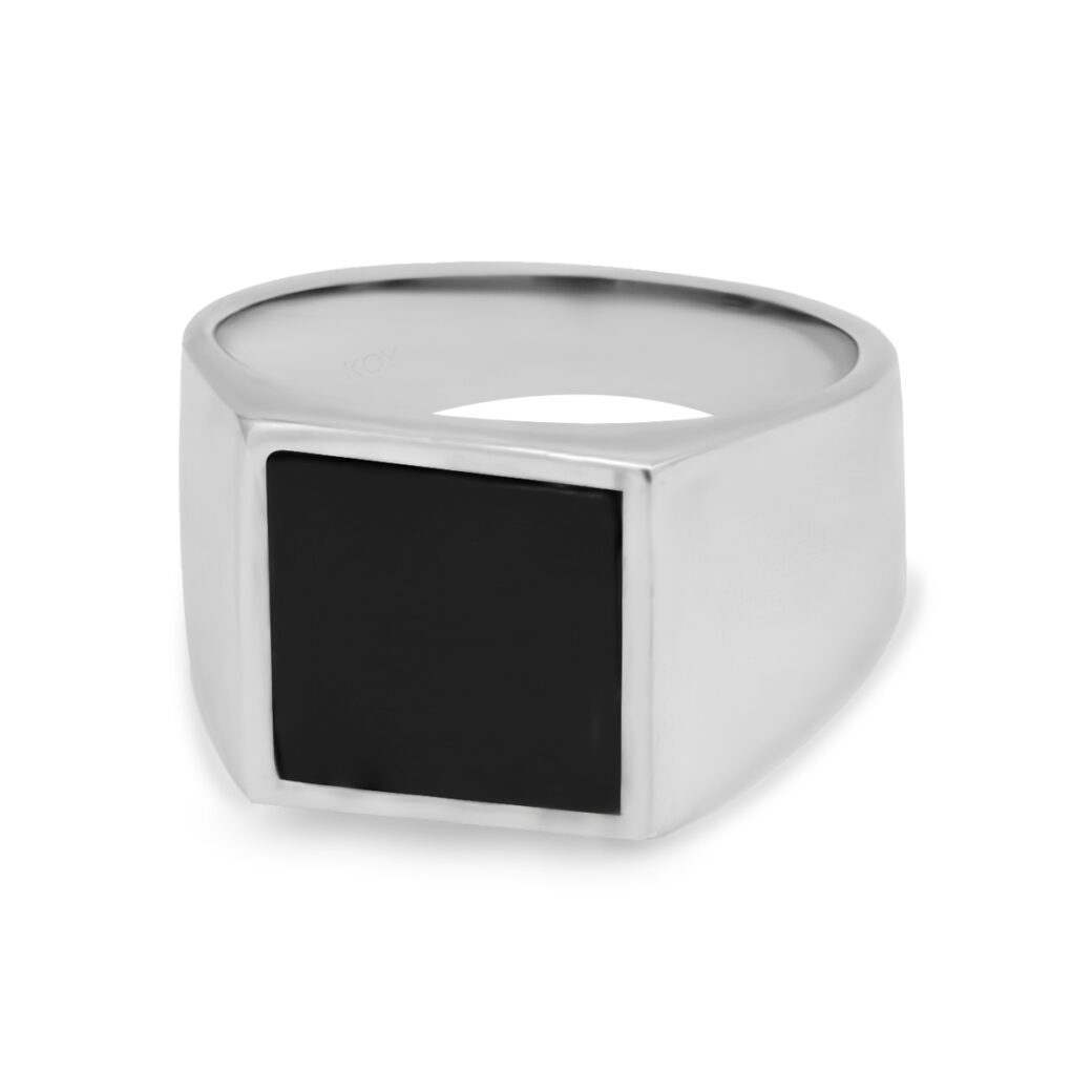 Hõbedast abielusõrmus onyx - Image 2