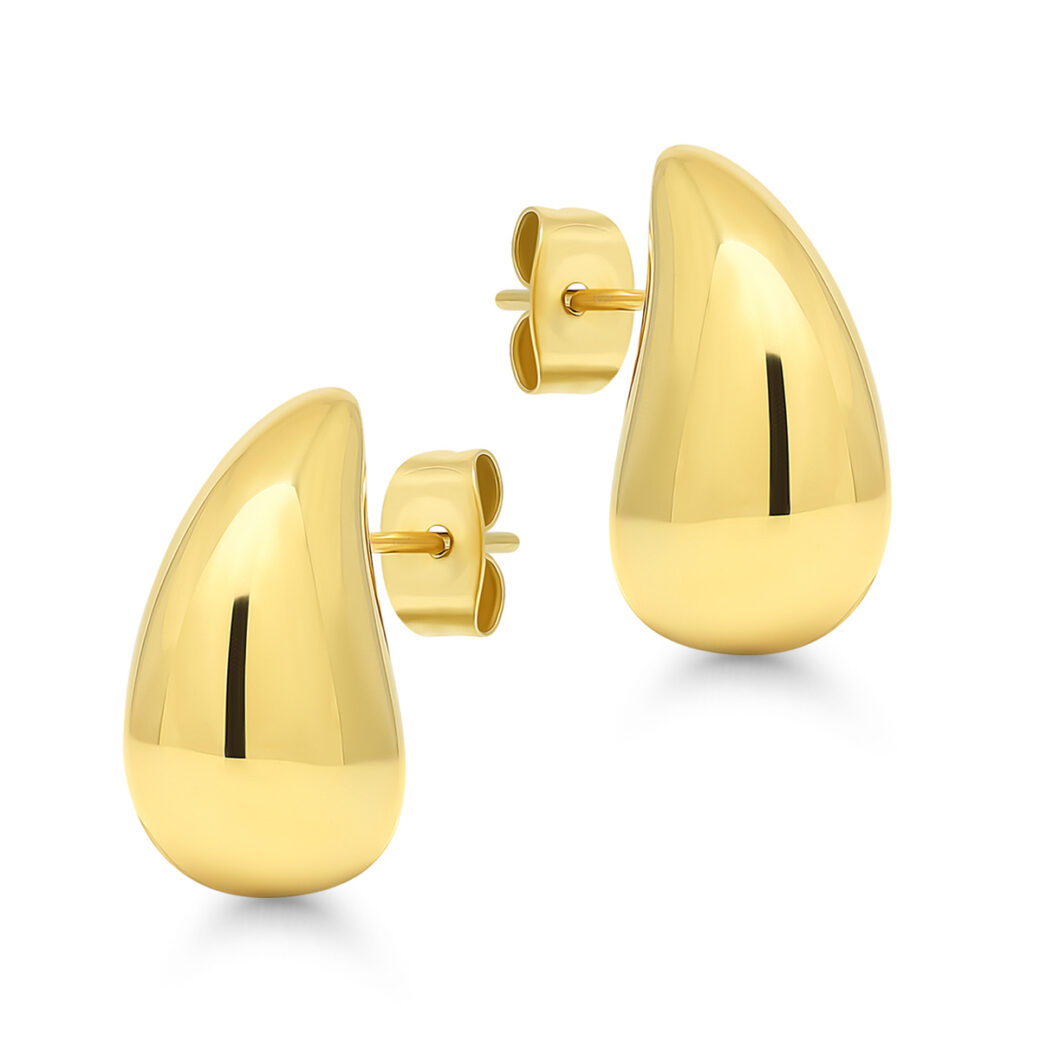 Terasest kõrvarõngad tilk kullatud 18x8mm - Image 3