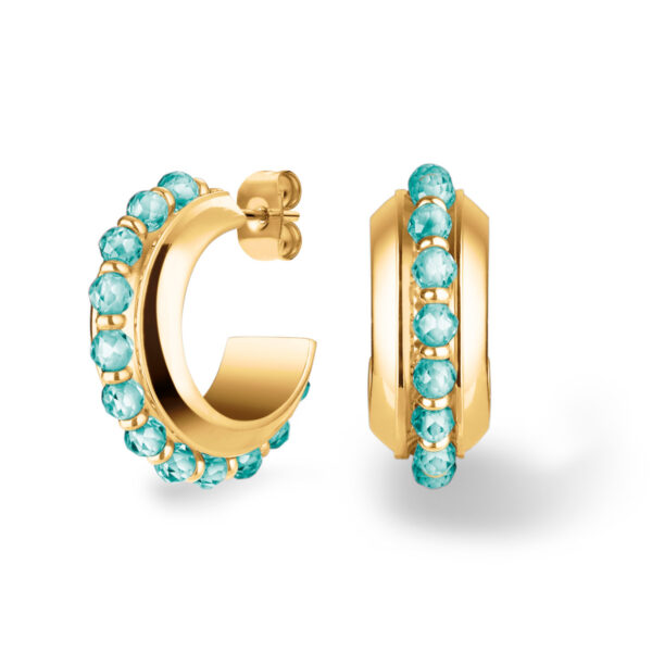 Rosefield - Blue Beads Hoop - kõrvarõngad kullatud