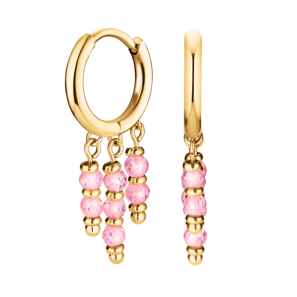 Rosefield - Roosa Hanging-beads Hoops - kuldsed kõrvarõngad