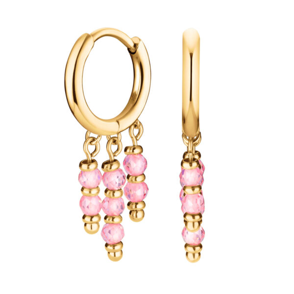 Rosefield - Roosa Hanging-beads Hoops - kuldsed kõrvarõngad