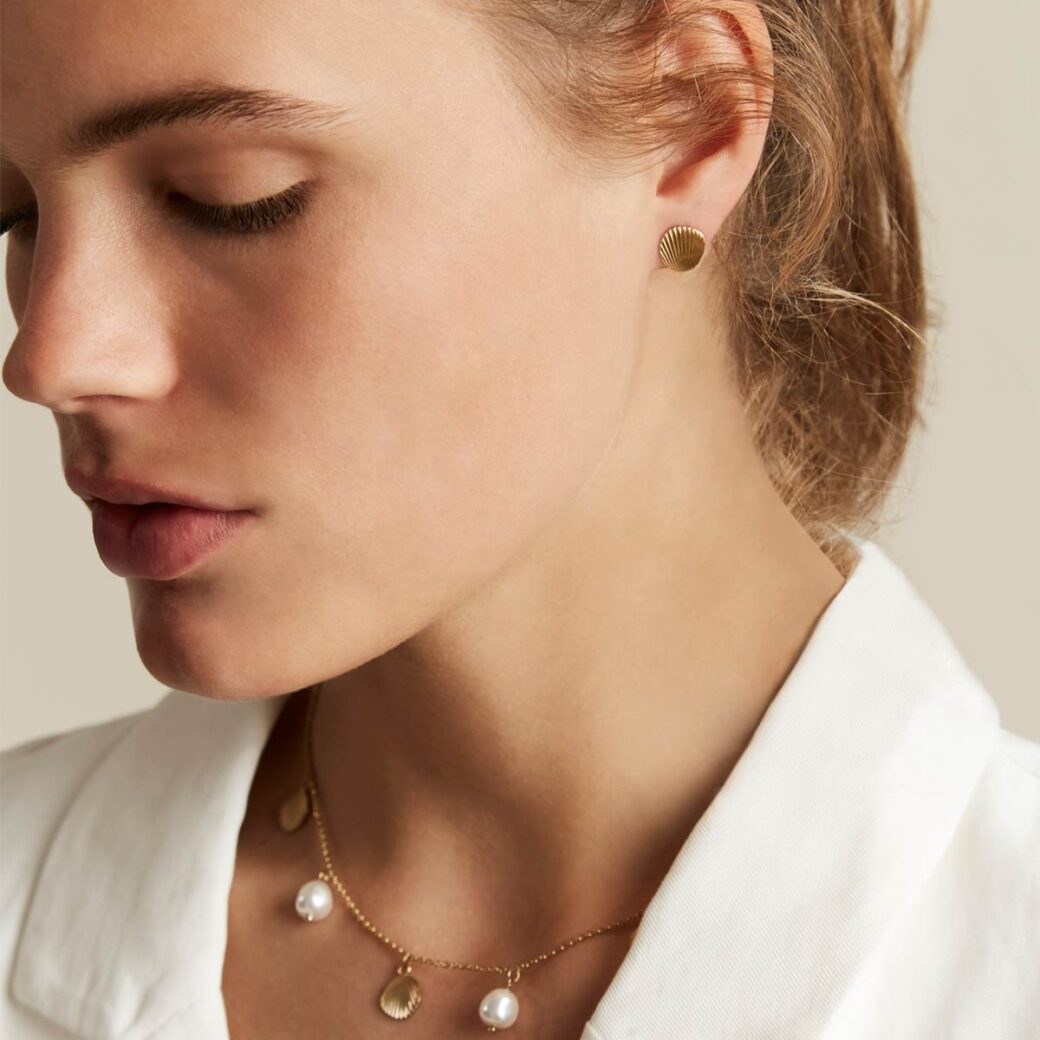 Rosefield - Shell Stud - kõrvarõngad kullatud - Image 2
