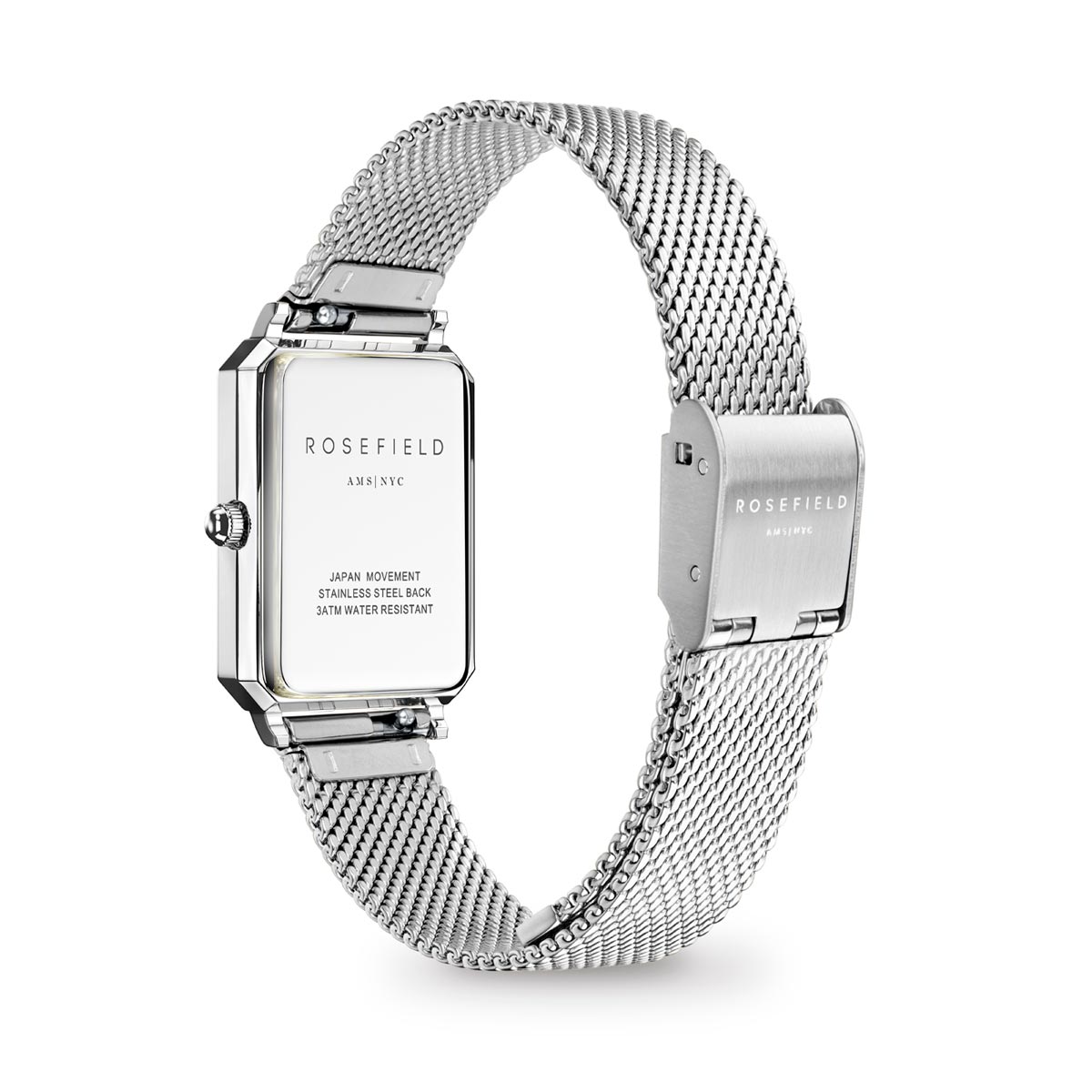 Rosefield - The Octagon XS - Hõbedast võrk käevõru, valge taustaga - Image 5