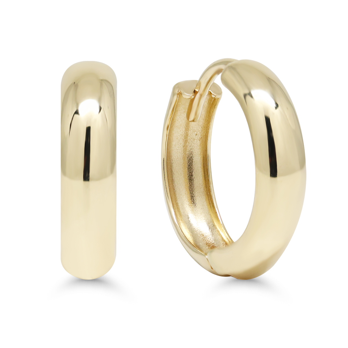 9K kollasest kullast hingedega kuldkõrvarõngad 3,5mm x 13mm sileda kuldkangaga