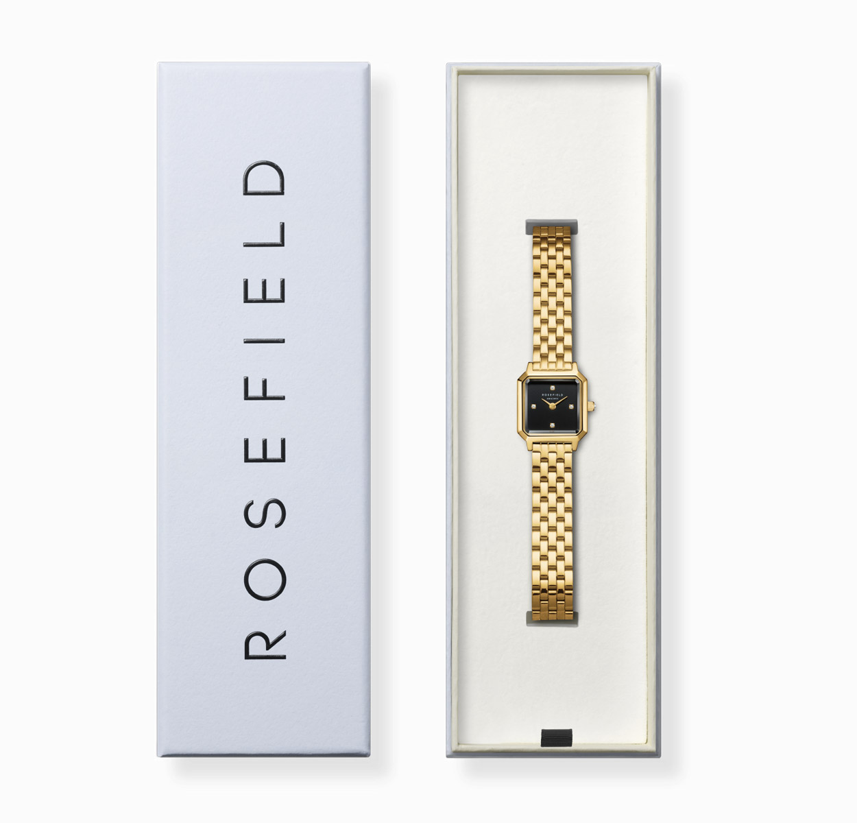 Rosefield - Boxelle - Kuldne käevõru, must plaat kristallidega - Image 4