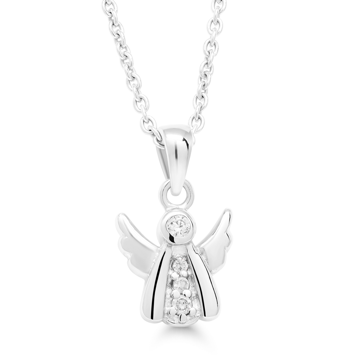 Hõbedast ingli ripats tsirkoonidega