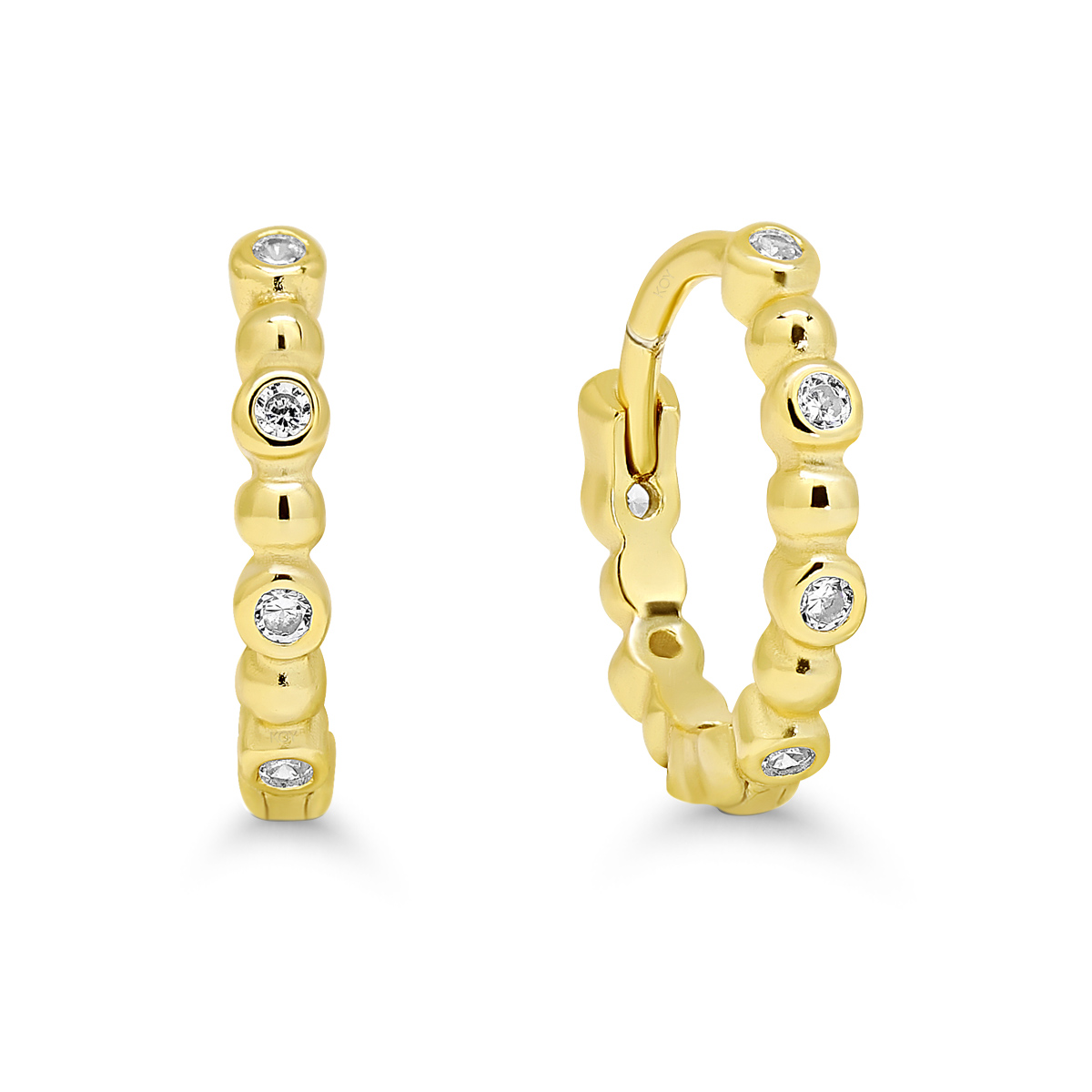 Hõbedast kõrvarõngad tsirkooniumiga kullatud kuuliga kõrvarõngad