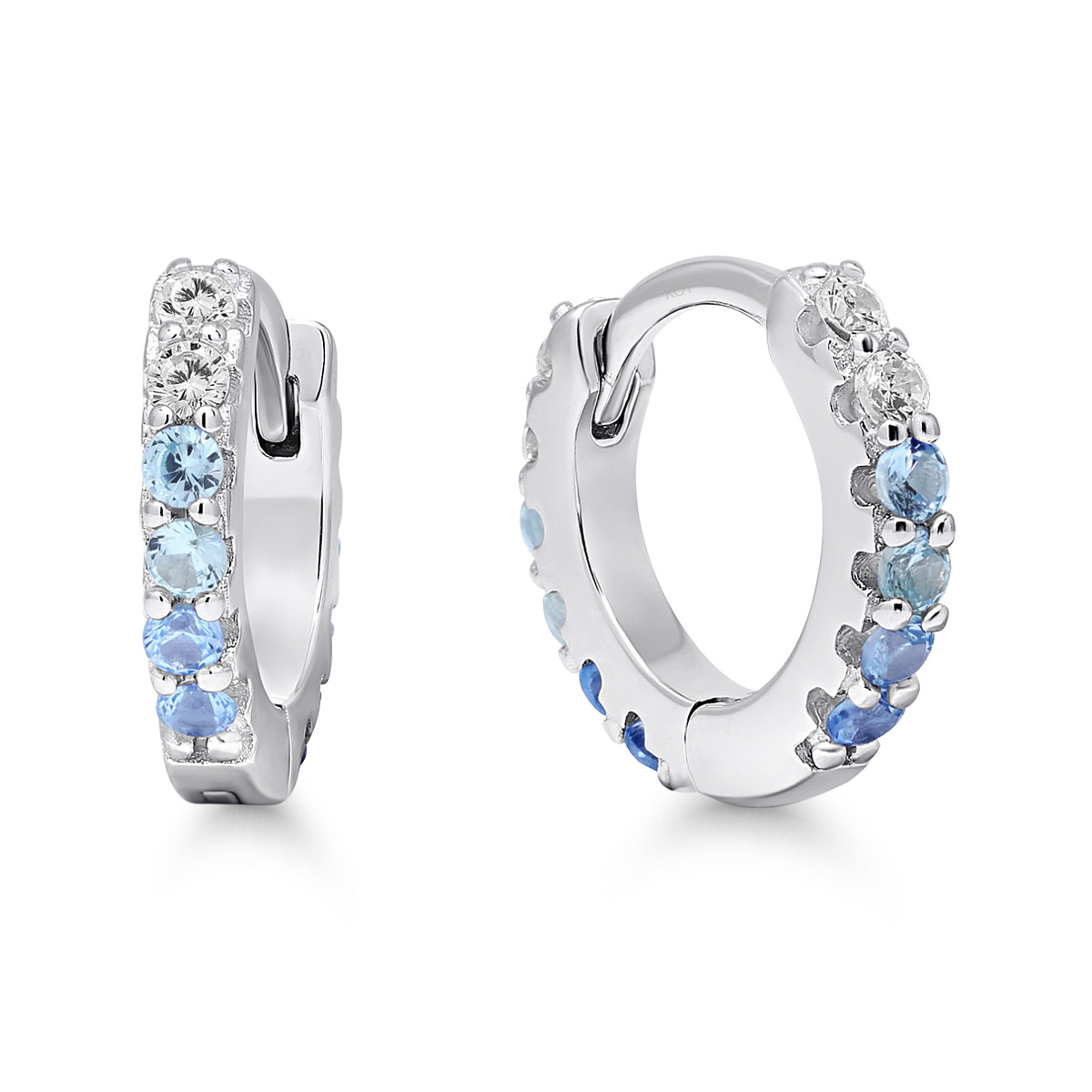 Hõbedast kõrvarõngad siniste tsirkooniatega